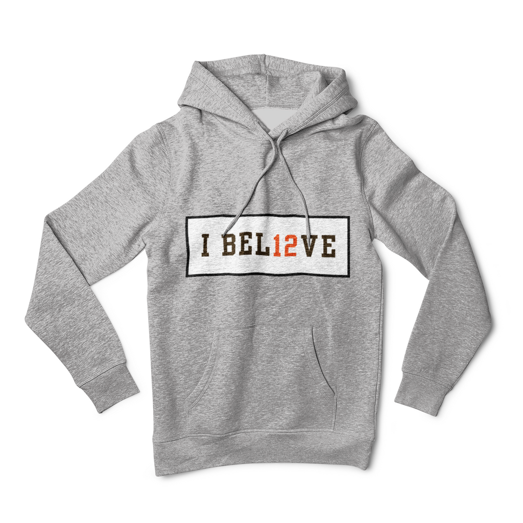 I BEL12VE Shedeur Sanders #12 Hoodie | Sports Fan Gear | Motivational Fleece Hoodie