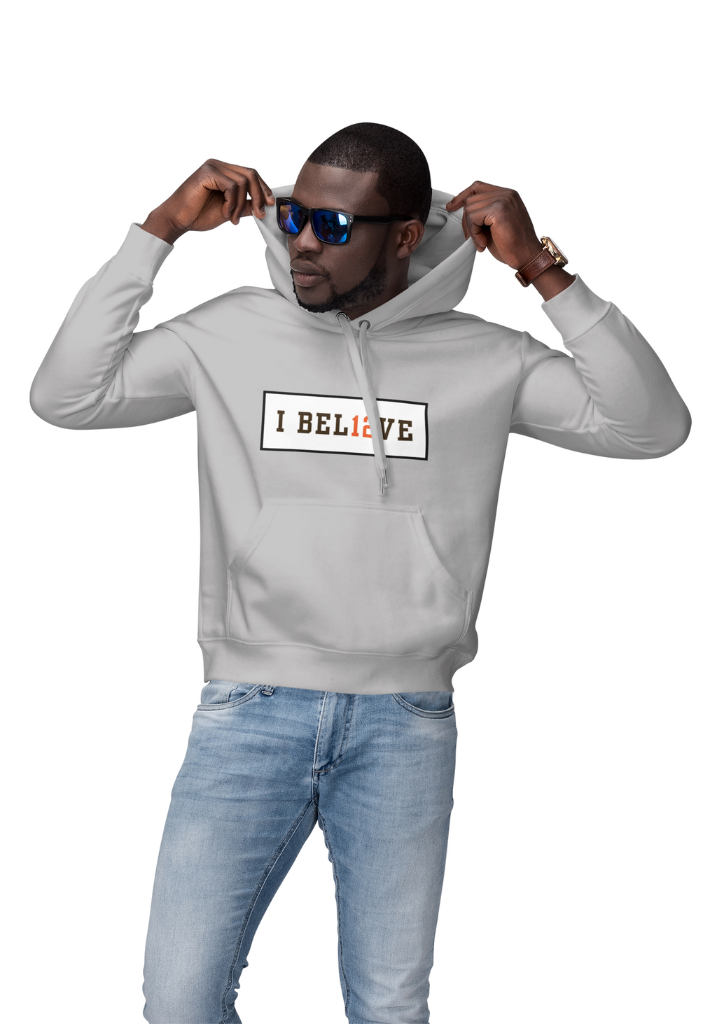 I BEL12VE Shedeur Sanders #12 Hoodie | Sports Fan Gear | Motivational Fleece Hoodie